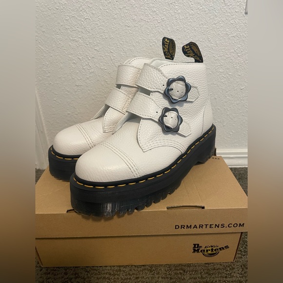 White Devon Flower Doc Martens - Picture 2 of 5
